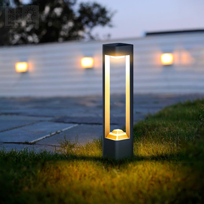 Square Unique Hollow Aluminum Waterproof Modern Smart Solar LightSquare Unique Hollow Aluminum Waterproof Modern Smart Solar Lightss Outdoor