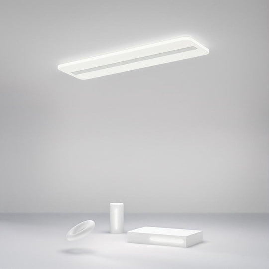 White 3-Step Dimming Rectangular LED Flush Mount Ceiling Light
