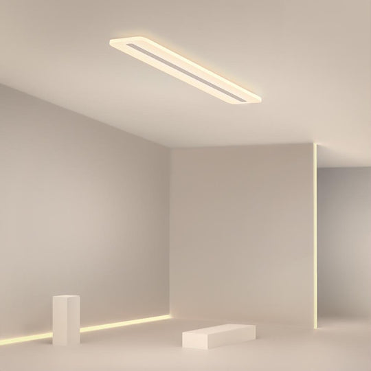 White 3-Step Dimming Rectangular LED Flush Mount Ceiling Light