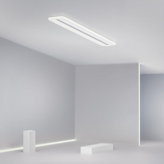White 3-Step Dimming Rectangular LED Flush Mount Ceiling Light