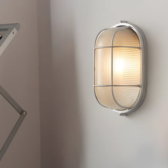 1-Light Retro Industrial Oval/Round Outdoor Wall Lights