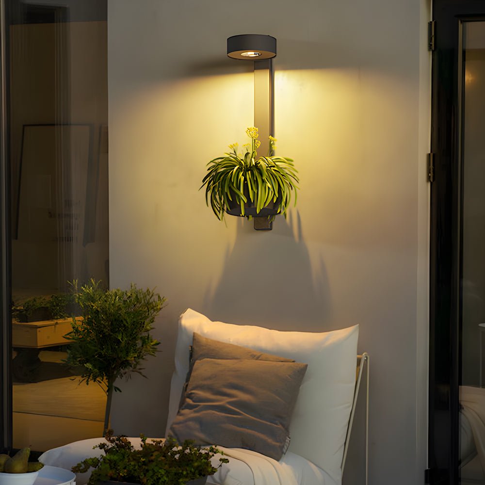 Solar Wall Mounted LED Light with Planter