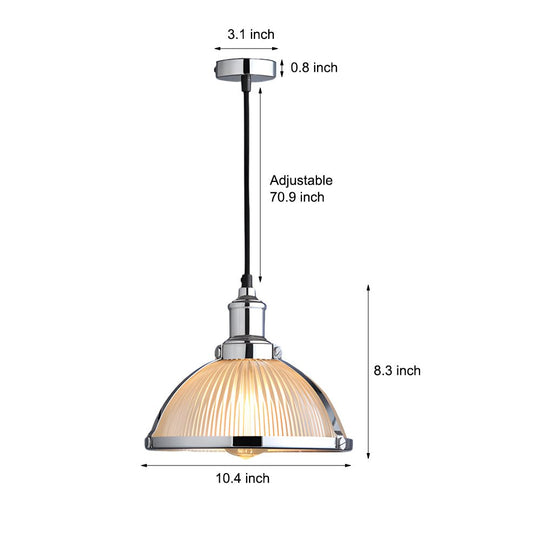 1 Light Striped Glass Shade Tungsten Wire 40W Pendant Lights