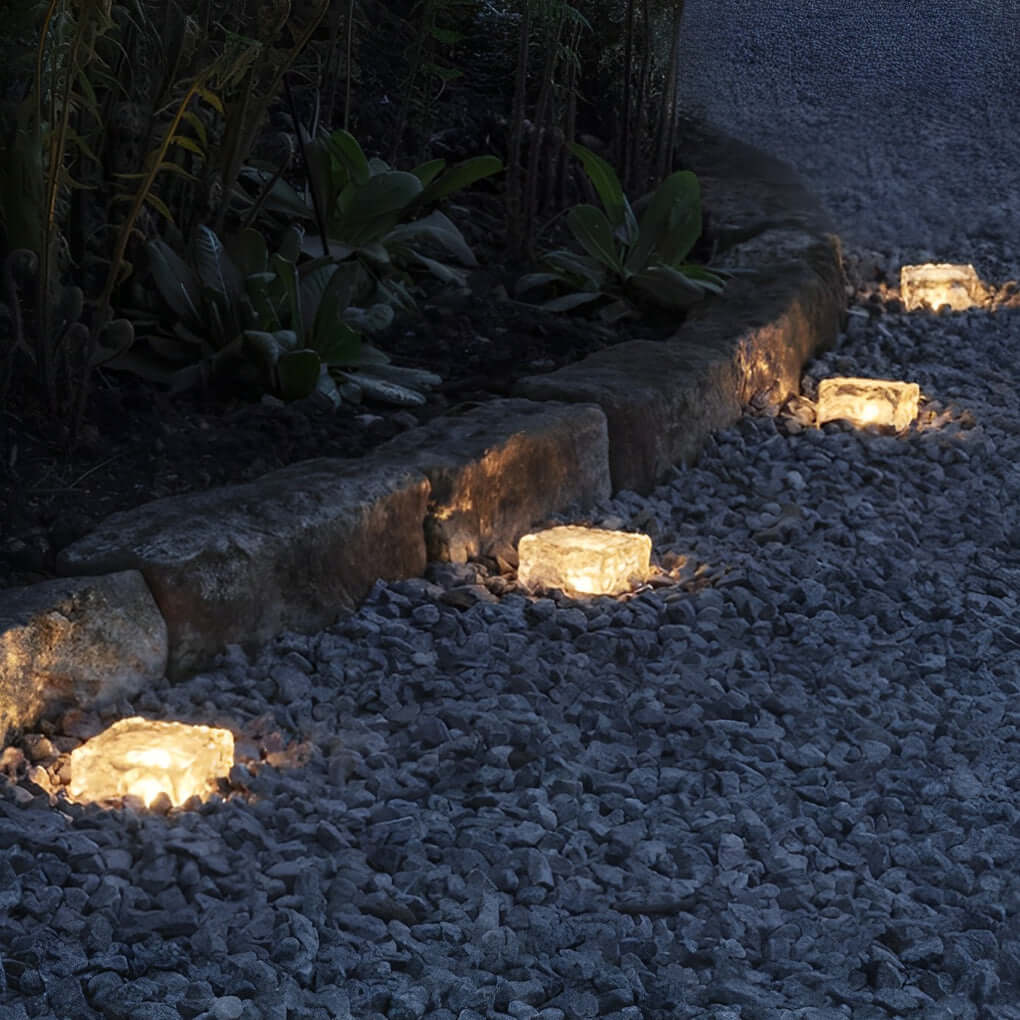 2V Mount-Free Ice Cube Lights Colorful Modern Smart Solar Outdoor Step Lighting