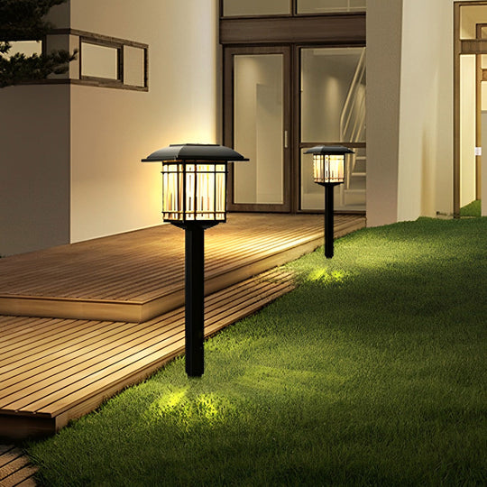 Vintage Modern Solar Square Lawn Lights Waterproof Durable Outdoor Lighting