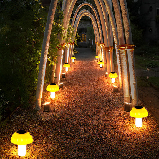 Mushroom Solar LED Outdoor Waterproof Lawn Light