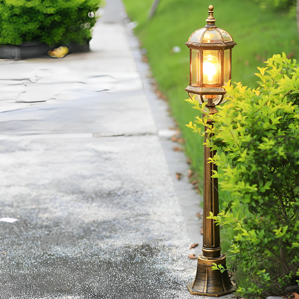 Vintage Golden LED Outdoor Pathway Light European Lawn Lamp