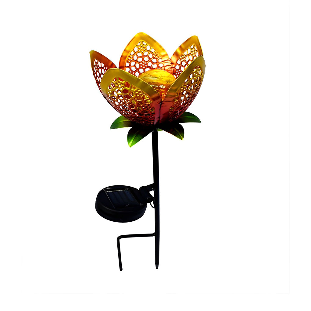 Mystical Moon &amp; Sun Flame Iron Hollow Projector Solar Garden Light
