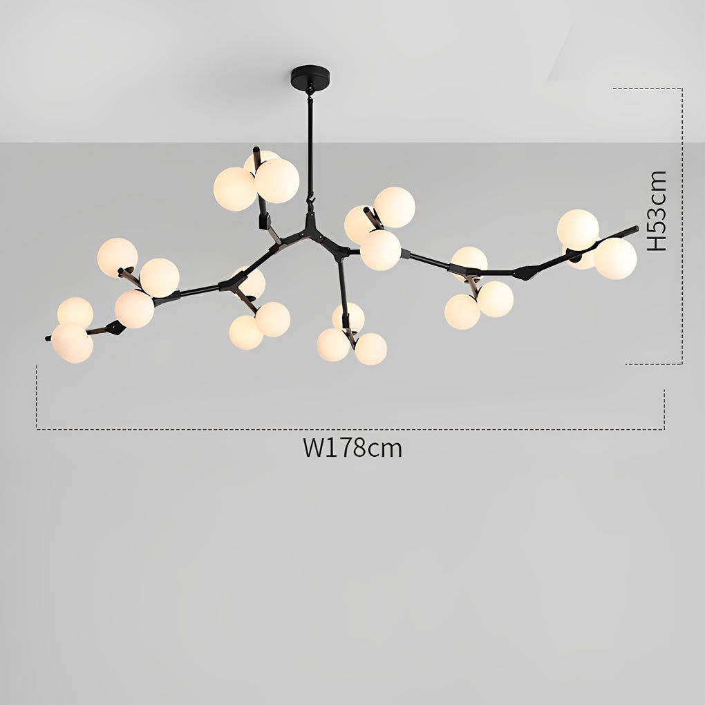 Nordic Style Modern Minimalist Cluster Metal Glass Chandelier – Black &amp; Gold