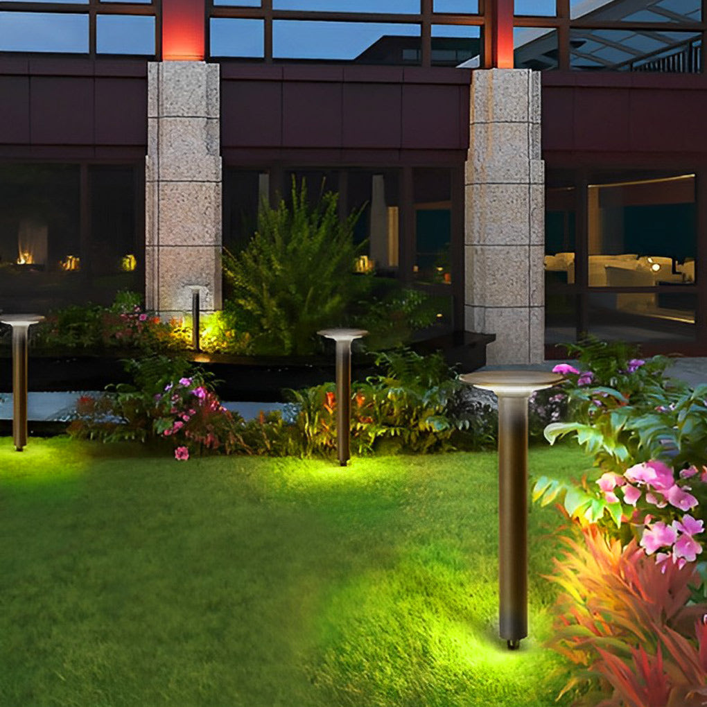 Round LED Solar Garden Light with Intelligent Light-Control &amp; Waterproof Design