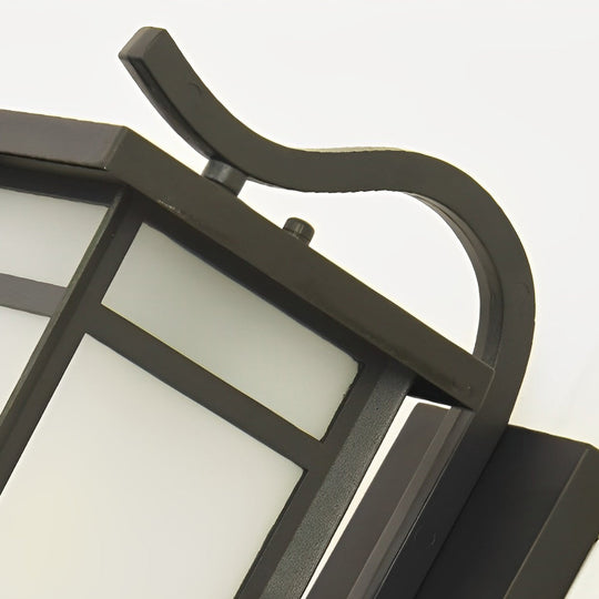 Vintage Waterproof LED Glass Matte Black Retro Wall Lamp – Exterior Lighting