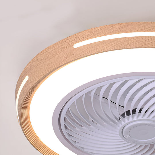 Round Ultra-thin Mute LED Nordic Bladeless Ceiling Fan Light