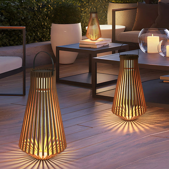 Adjustable Portable Wood Solar LED Outdoor Garden Light