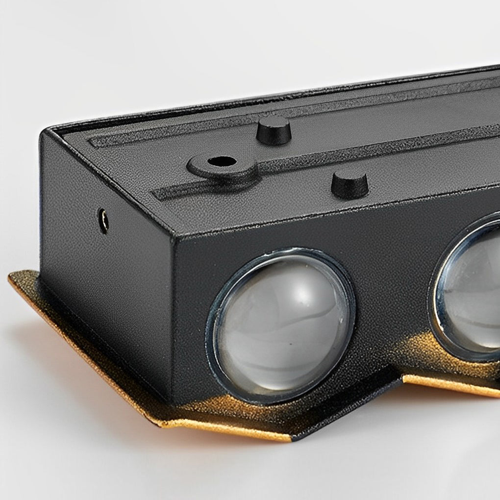 Black &amp; Gold Aluminum LED Outdoor Up Down Wall Light