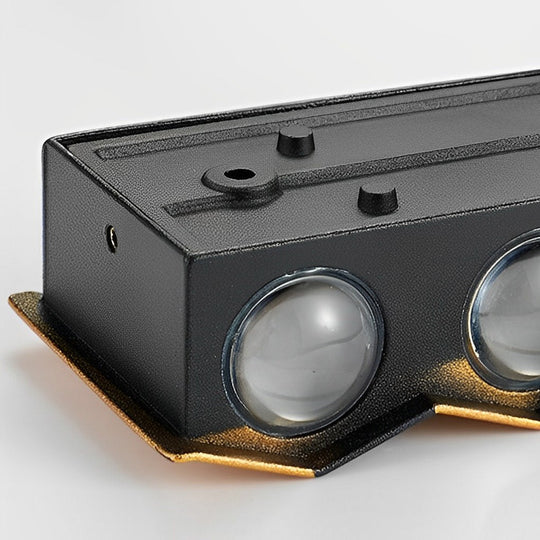 Black &amp; Gold Aluminum LED Outdoor Up Down Wall Light