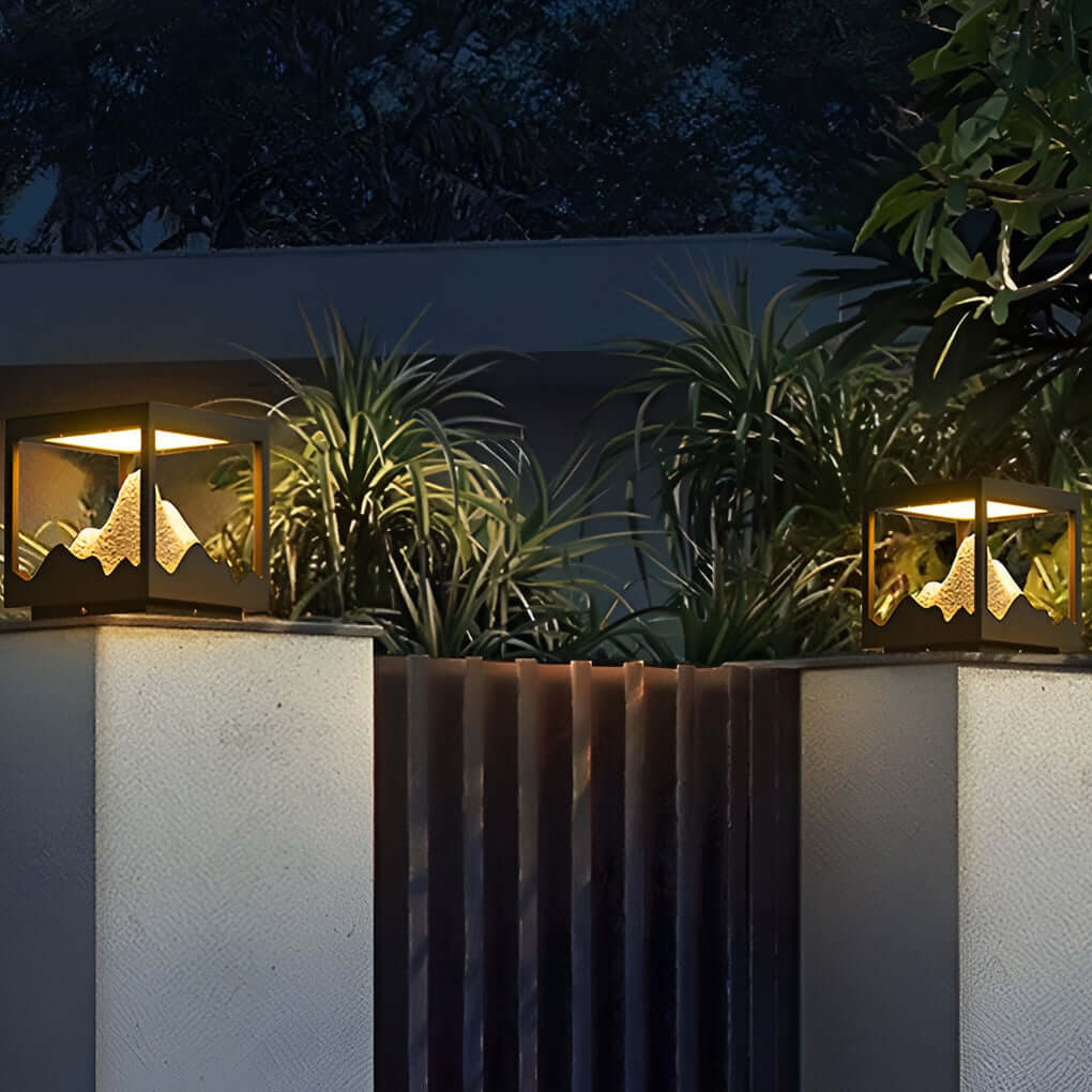 Outdoor Solar Waterproof Mountain Landscape Decorative Lighting Column Light