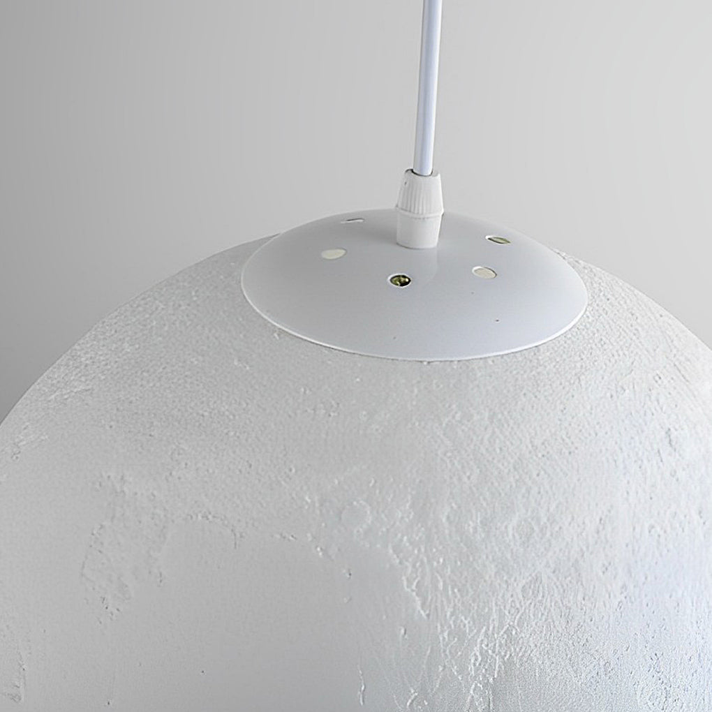 Round Moon Lunar 3D Creativity White Pendant Lamp