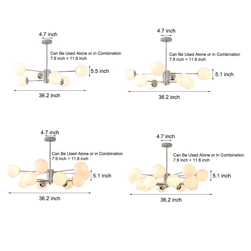 Molecular Lights Three Step Dimming Plating Glass Modern Chandelier