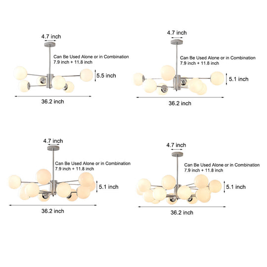 Molecular Lights Three Step Dimming Plating Glass Modern Chandelier