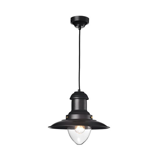 Round Retro Metal Hat Industrial Style Small Chandelier Pendant Light