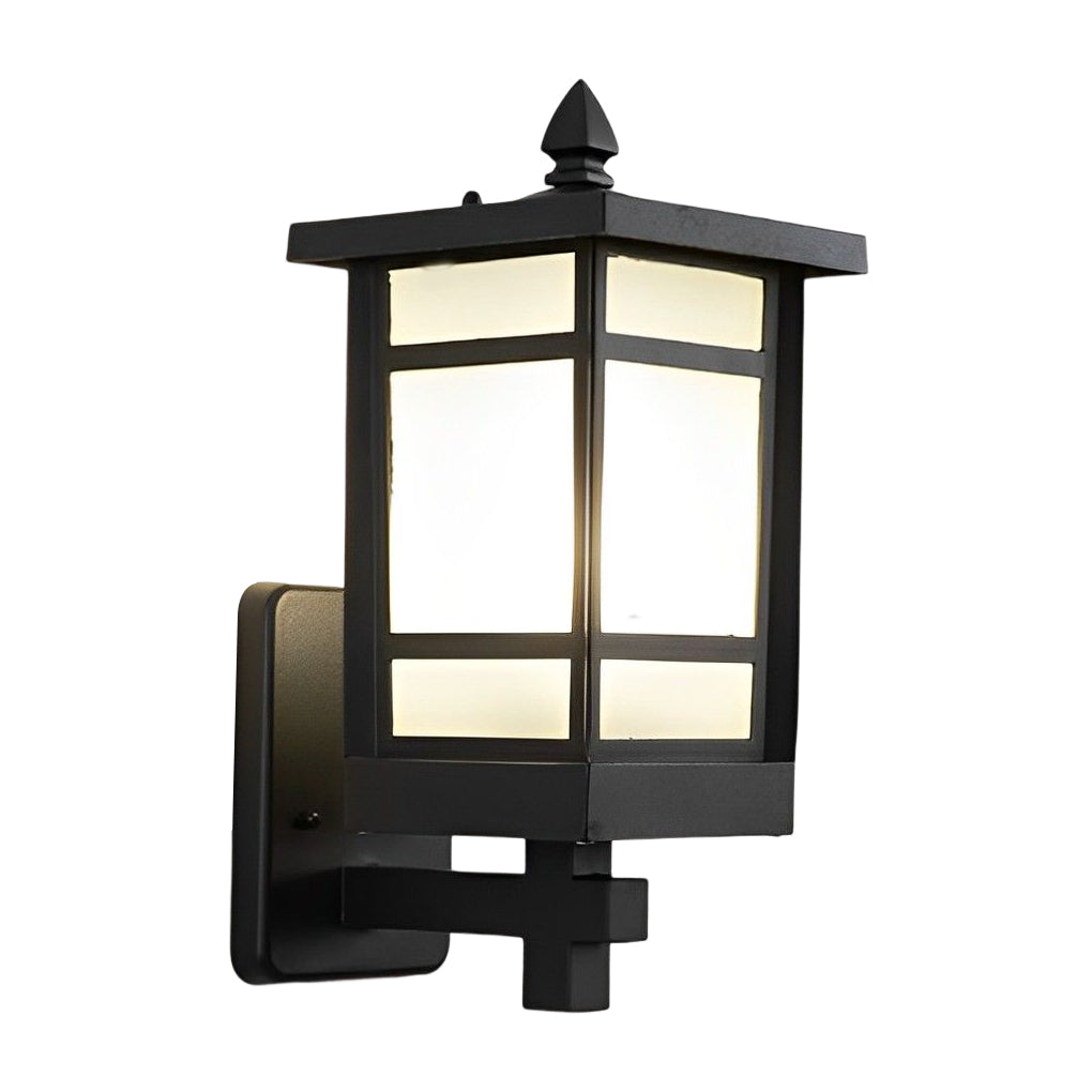 Vintage Waterproof LED Glass Matte Black Retro Wall Lamp – Exterior Lighting
