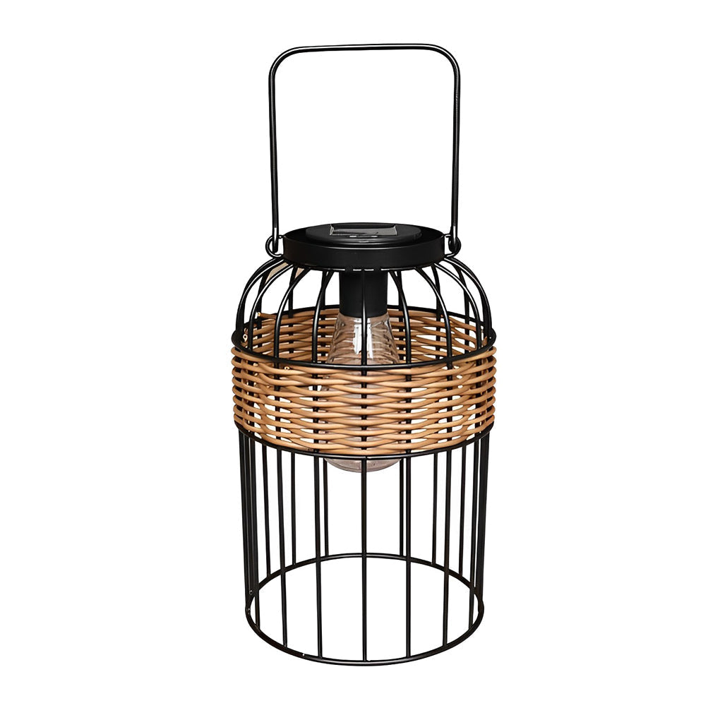Portable Lantern Shape Rattan Solar Night Light – Waterproof &amp; Intelligent