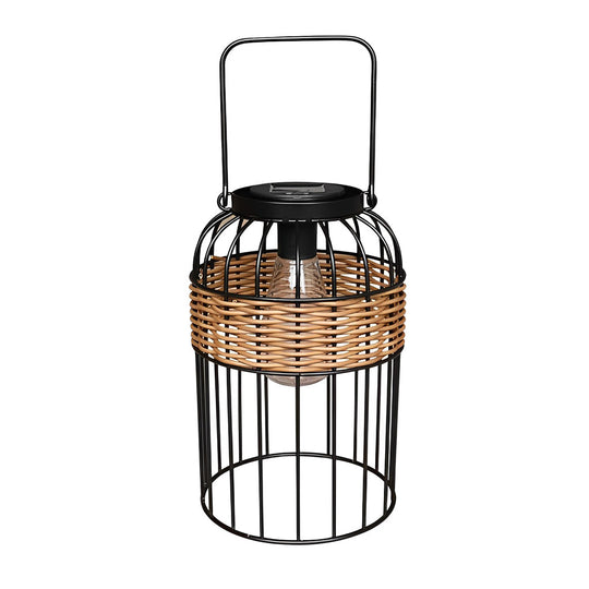 Portable Lantern Shape Rattan Solar Night Light – Waterproof &amp; Intelligent
