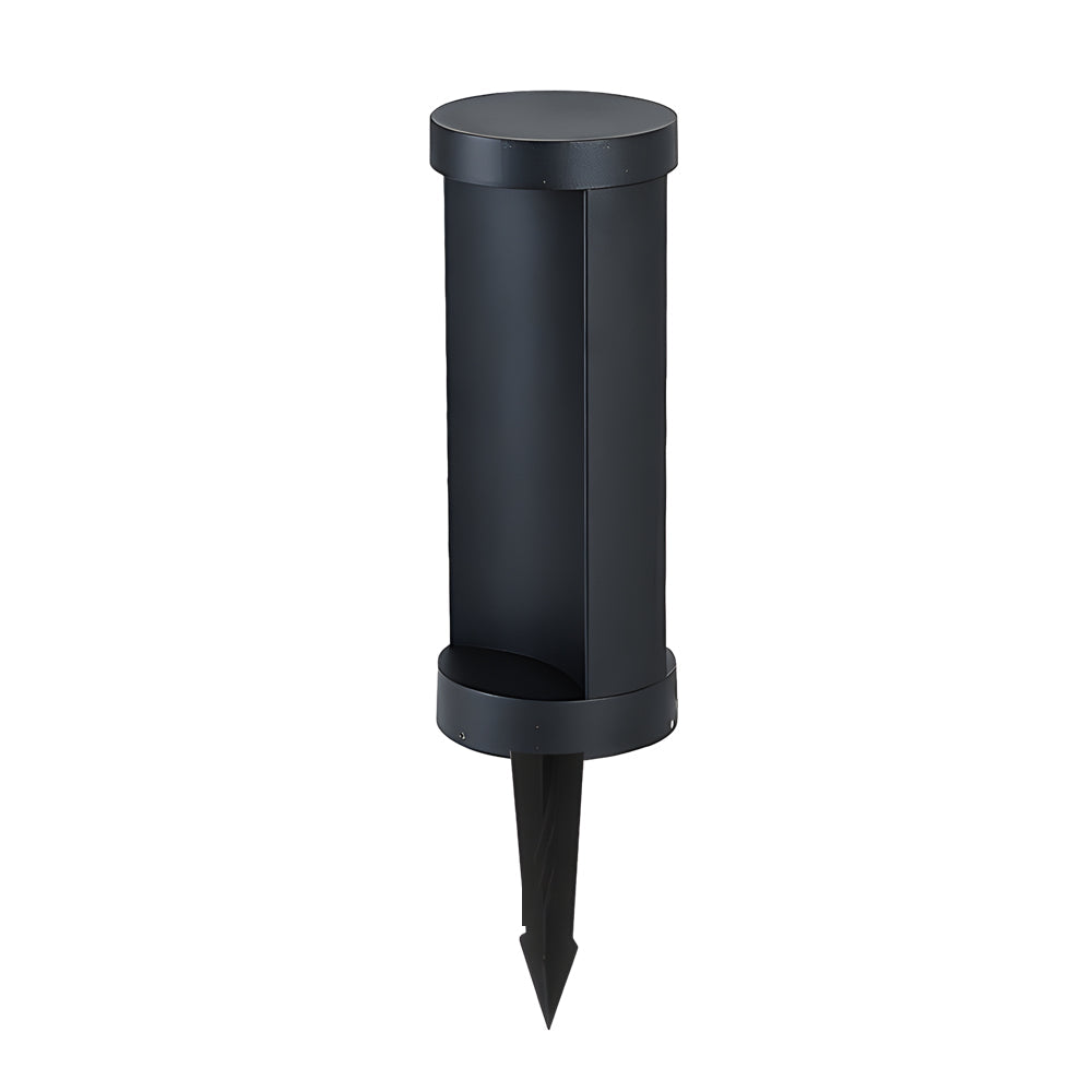 Modern Cylinder LED Outdoor Lawn Lamp Solar or Hardwired