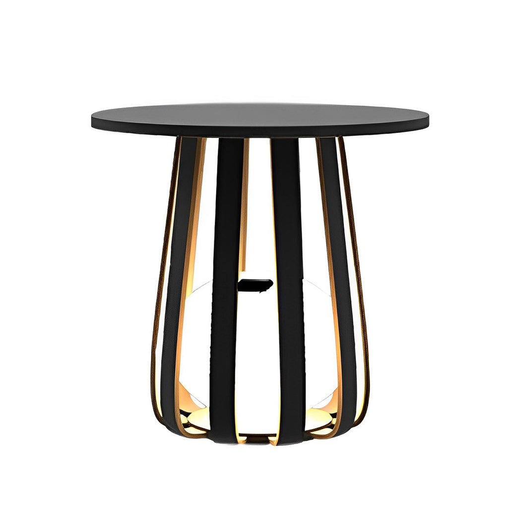 Round Waterproof RGB Iron Coffee Table Solar Outdoor Light