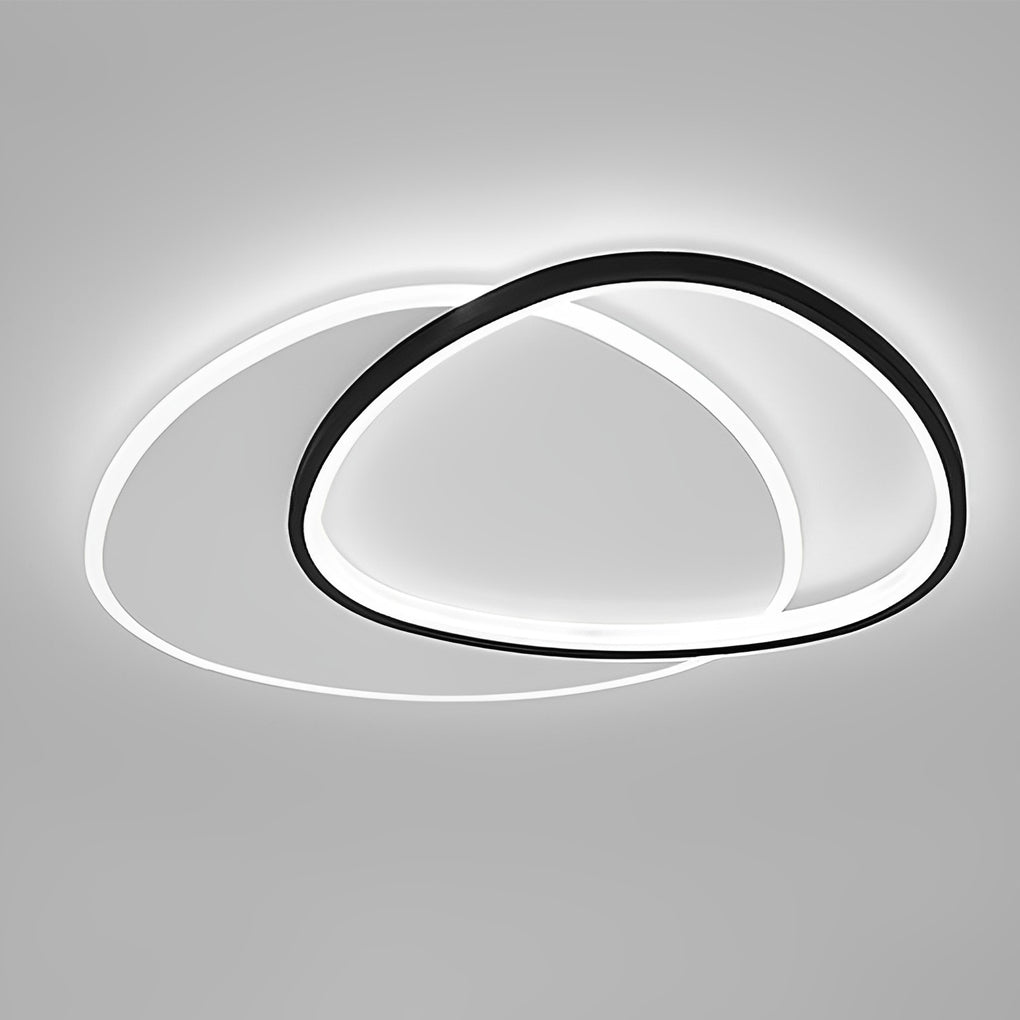 White &amp; Black Unique Circle LED Flush Mount Ceiling Light