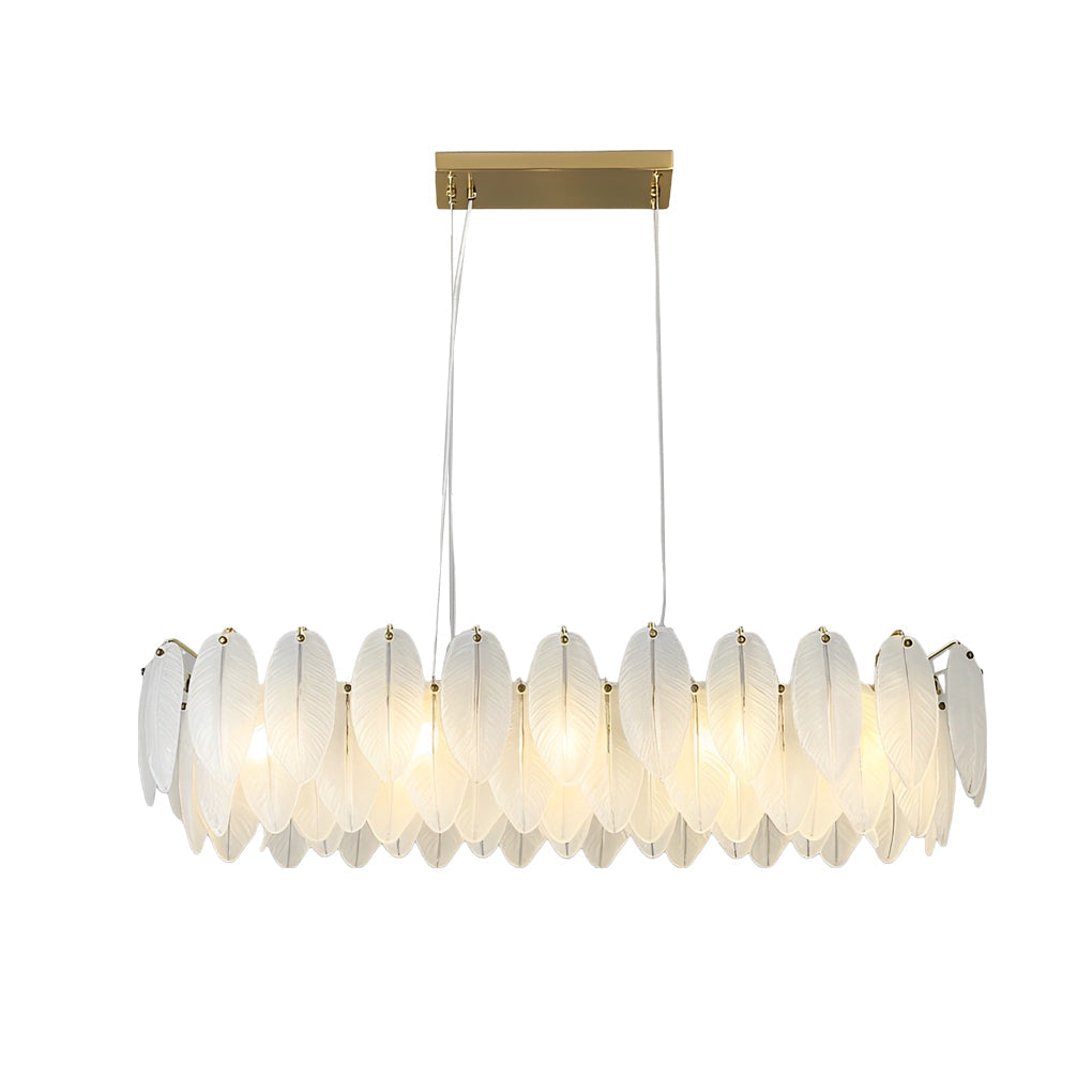 Glass Feathers Three Step Dimming Post Modern Chandelier Dining Room Light