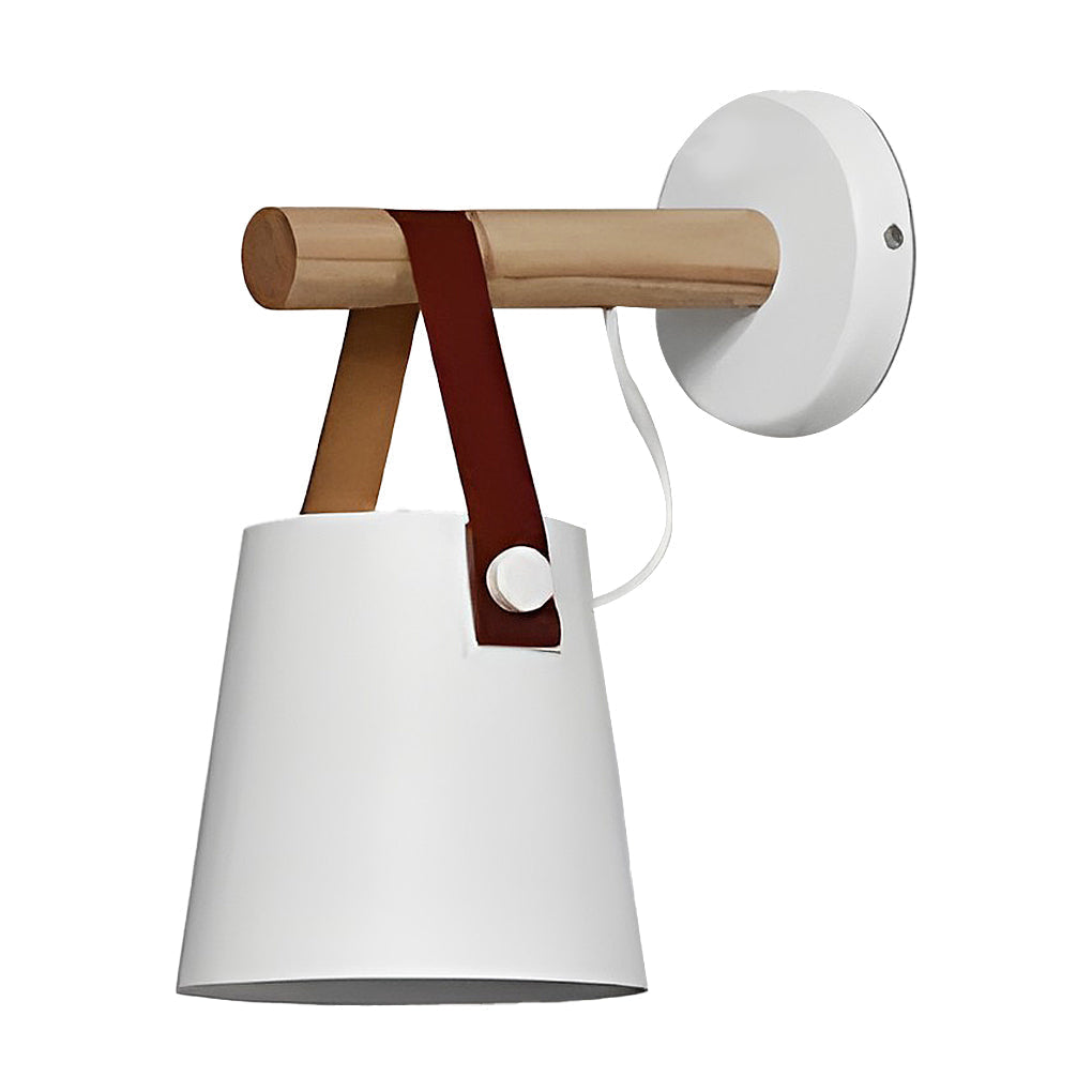 Classic Wood &amp; Metal Nordic Plug-in Wall Sconce