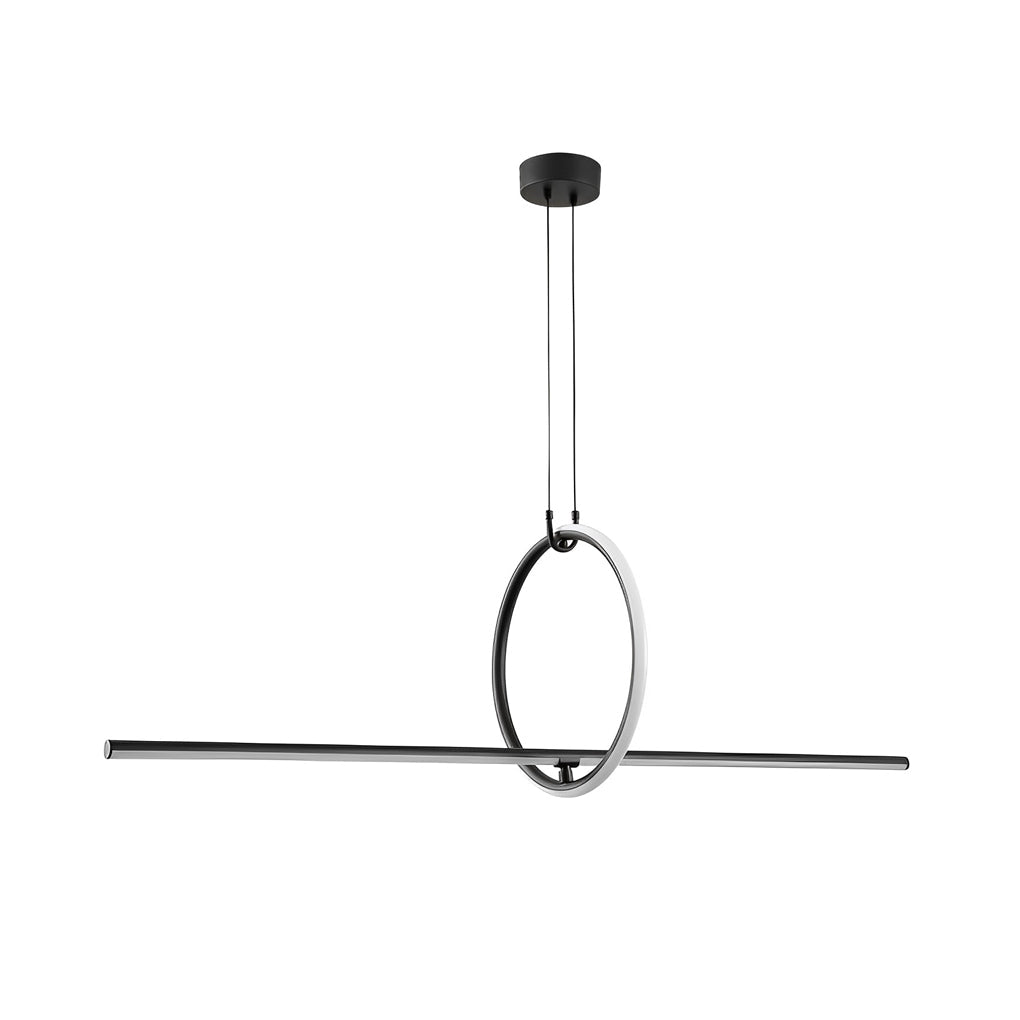 Long Linear Ring Three-Step Dimming Modern Minimalist LED Chandelier