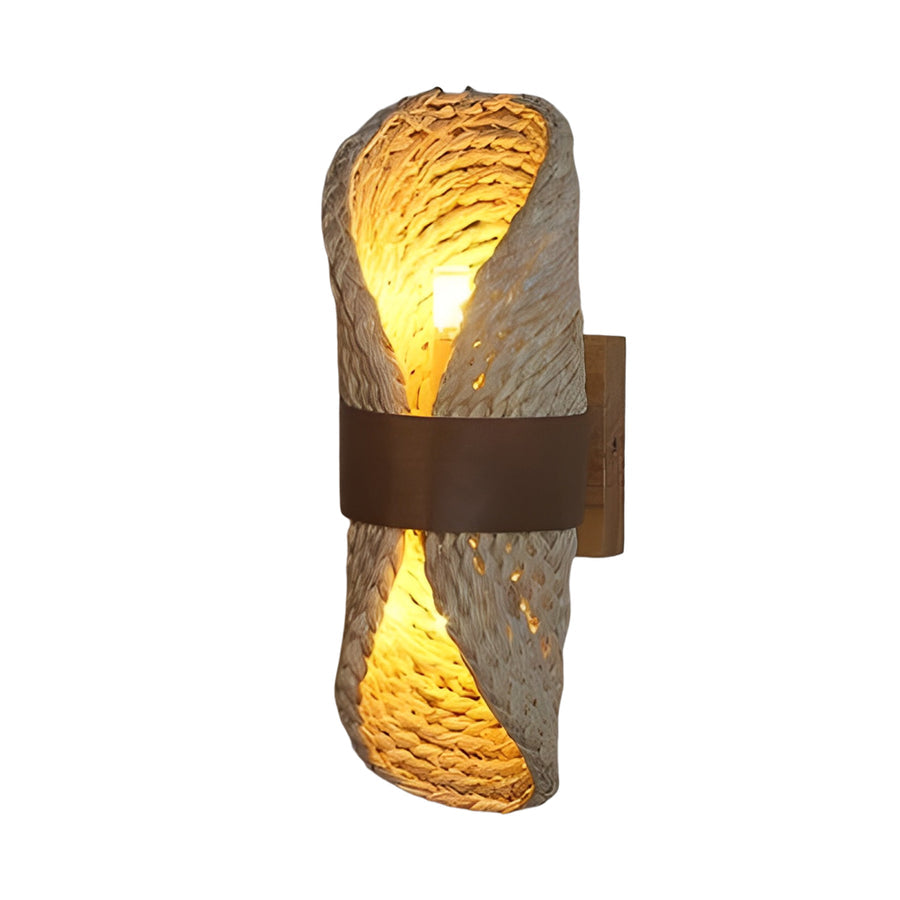 Creative Rattan Wood LED Up and Down Japanese Wall Lamp