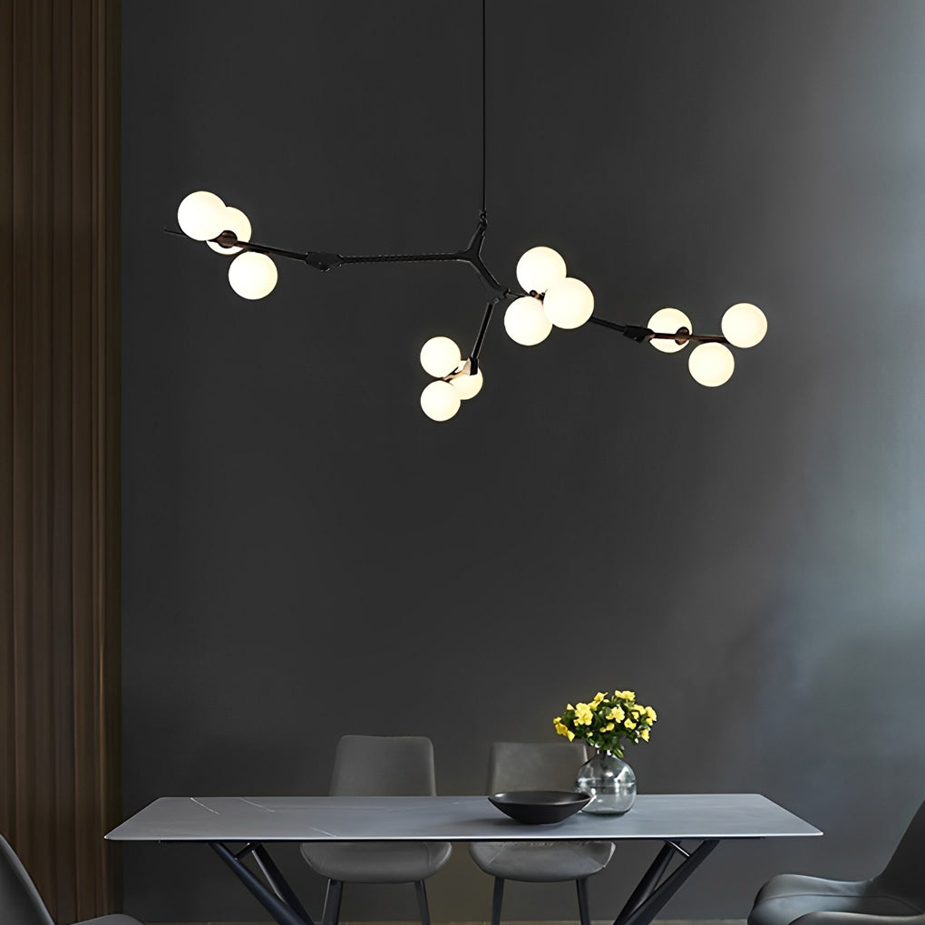 Nordic Style Modern Minimalist Cluster Metal Glass Chandelier – Black &amp; Gold