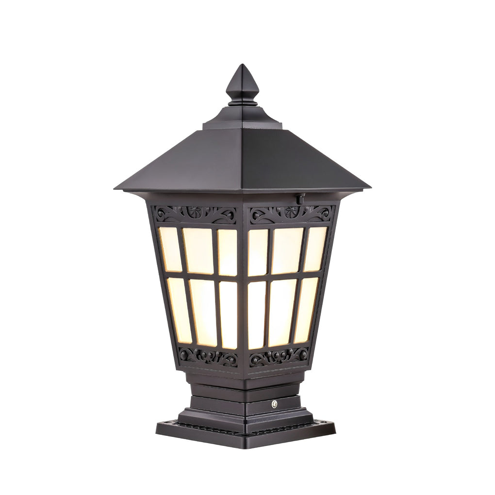 Waterproof Aluminum LED Brown Retro Solar Post Cap Lights Pillar Lamp