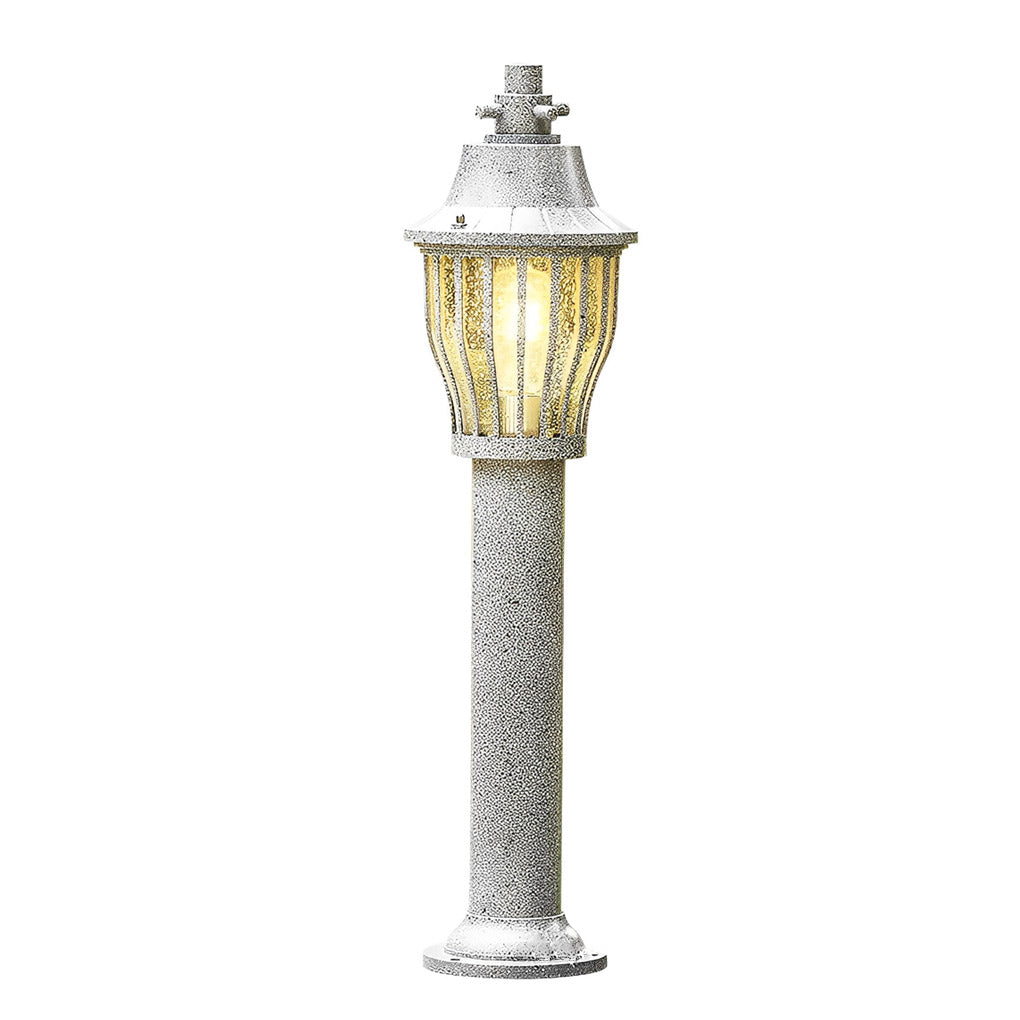 Hardwired Retro Aluminum Pathway Light with Caged Aluminum &amp; PC Lampshade