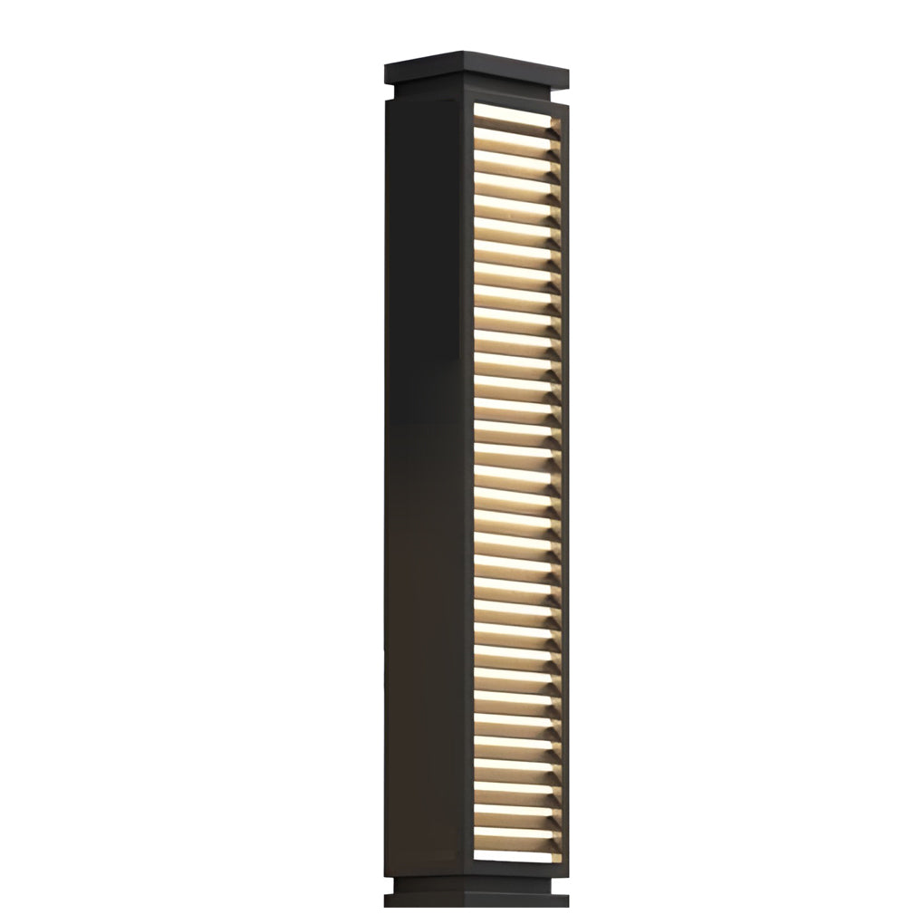 Sleek Stainless Steel LED Louvered Pathway Bollard Lights Modern Waterproof Design