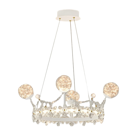 Flower Decor Crowns Crystal Glass Three-Step Dimming Nordic Chandelier