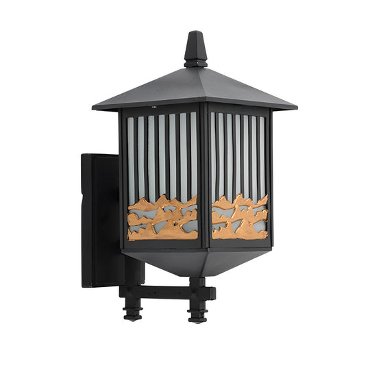 Retro Waterproof LED Black Modern Solar Wall Lights Outdoor Sconce