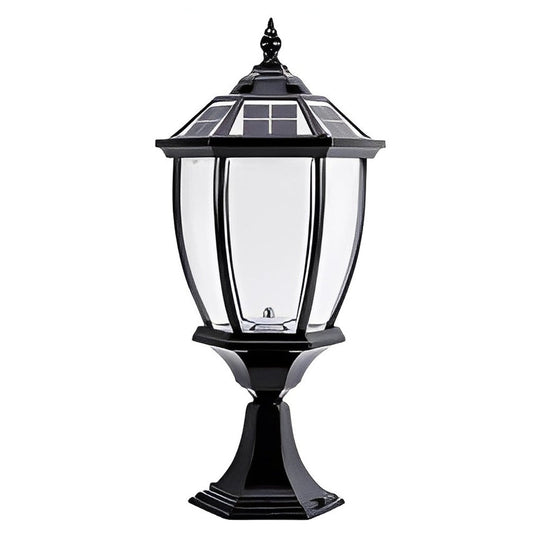 LED Waterproof Black Vintage Outdoor Solar Fence Post Lights with Remote