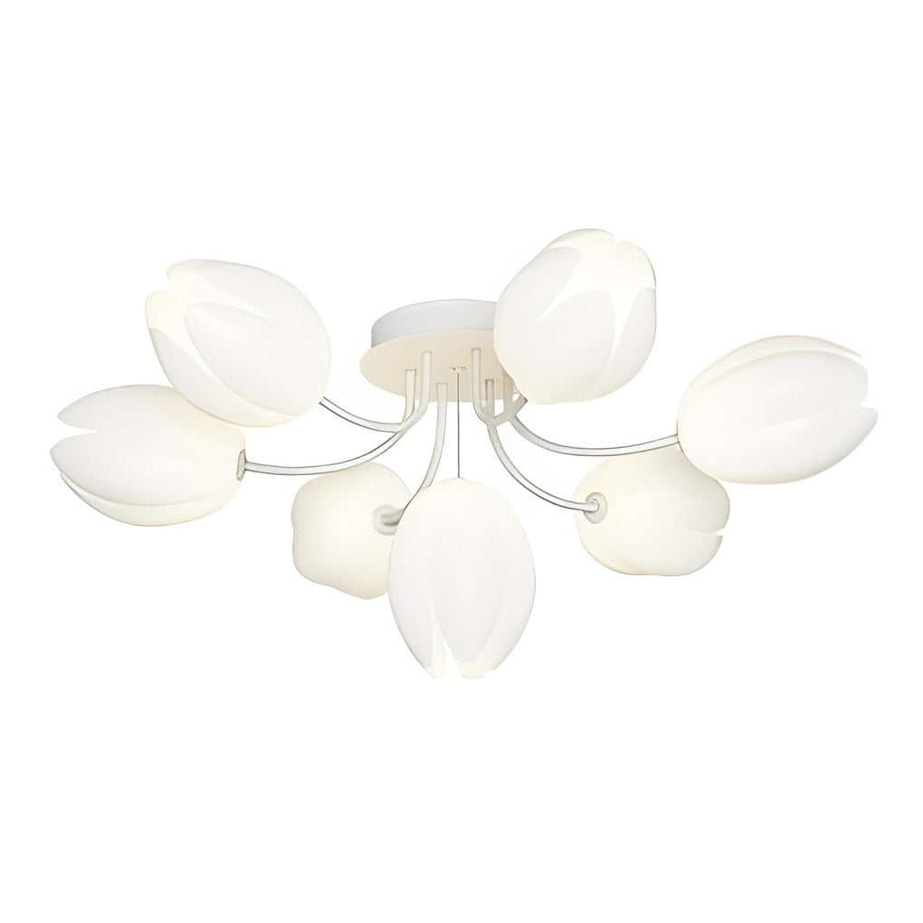 Tulips Flowers G9 14W White Minimalist Ceiling Light Chandelier