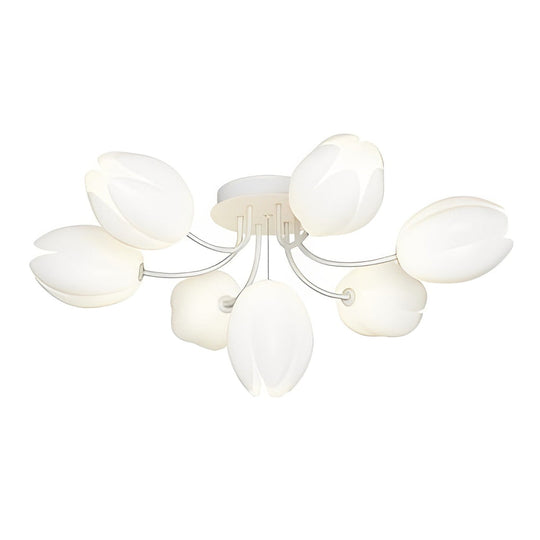 Tulips Flowers G9 14W White Minimalist Ceiling Light Chandelier