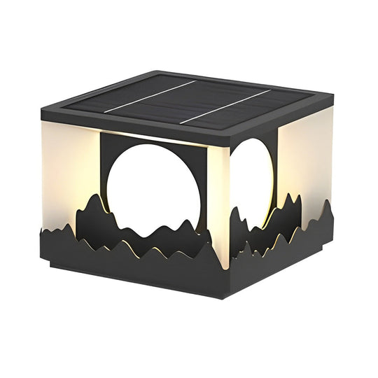 Mountain Scenery Solar LED Waterproof Outdoor Fence Post Light