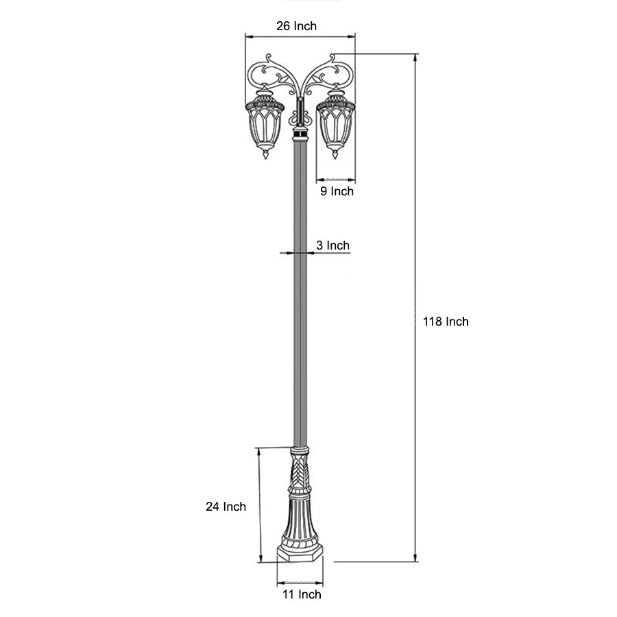 2-Head Aluminum Waterproof LED European Style Street Light – 118&