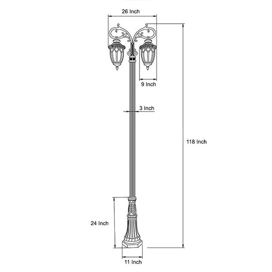 2-Head Aluminum Waterproof LED European Style Street Light – 118&