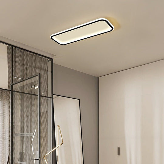 Simple Modern Rectangular Flush Mount Light – 20" &amp; 30" (Black)