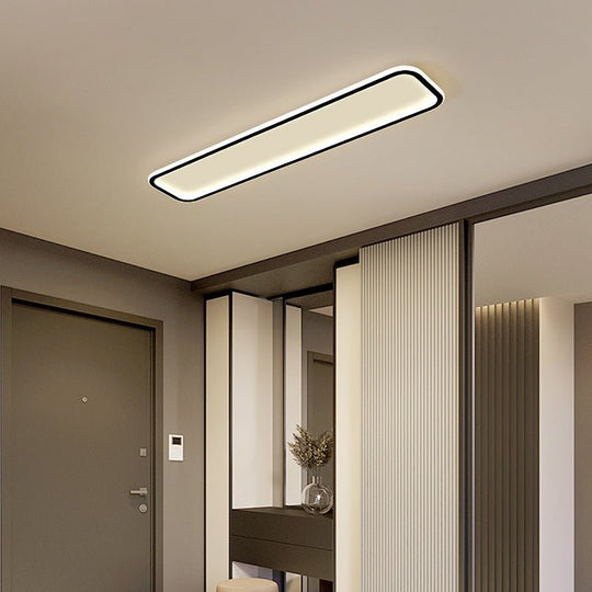 Simple Modern Rectangular Flush Mount Light – 20" &amp; 30" (Black)