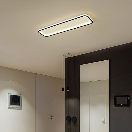 Simple Modern Rectangular Flush Mount Light – 20" &amp; 30" (Black)
