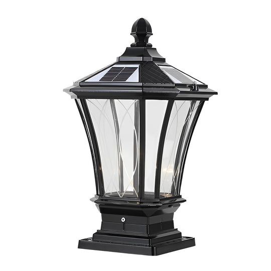 Vintage Waterproof LED Retro Solar Fence Post Lights With Remote Control